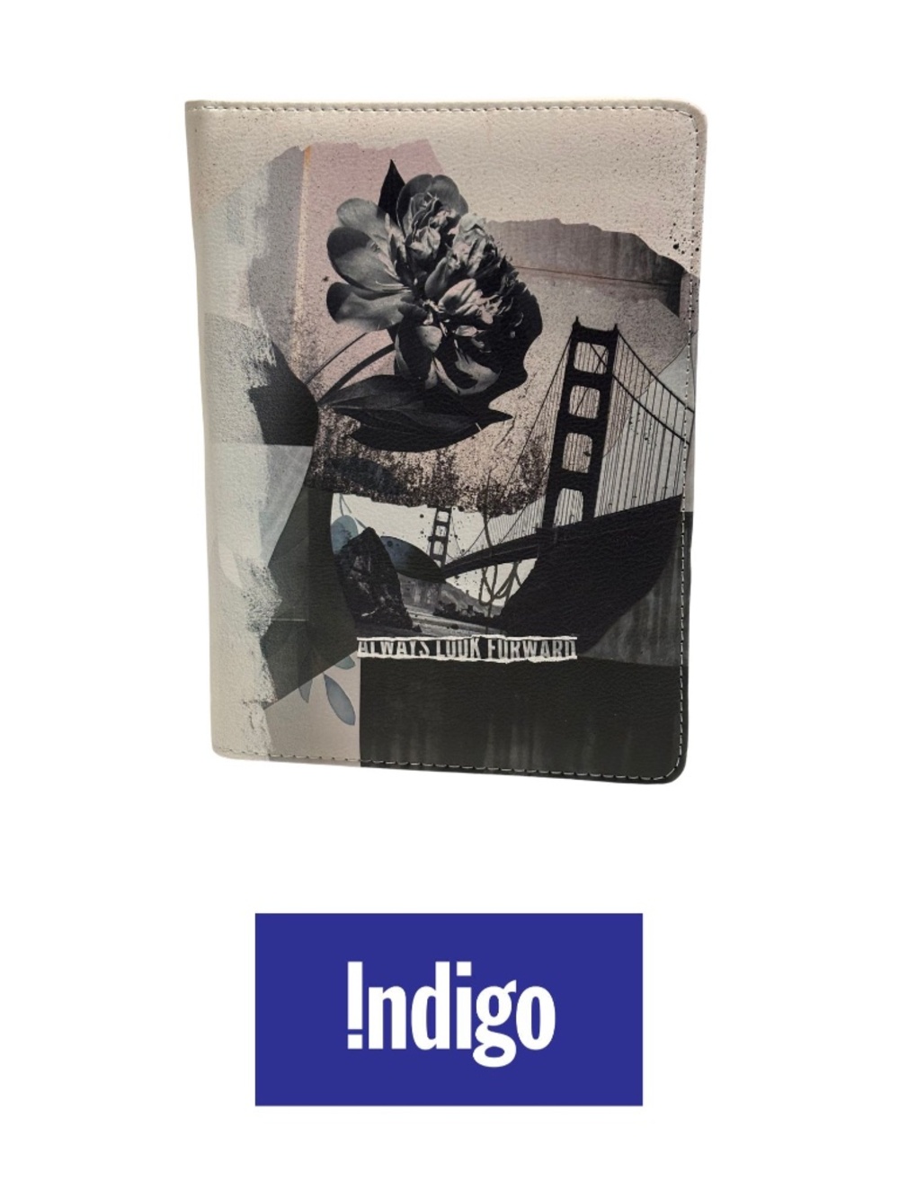 Indigo “Always Look Forward” Zipper Enclosed Notebook